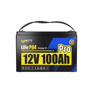 Wattcycle 12V 100Ah Group 31 Pro LiFePO4 Battery with 110A BMS