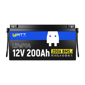 WattCycle 12V 200Ah Plus LiFePO4 Deep Cycle Battery | 200A BMS | 2560Wh | Low-temp Protection