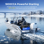 Batería de doble propósito WattCycle de 12 V y 314 Ah, grupo 4D | 1800 CCA, autocalentable y con Bluetooth | Arranque para embarcaciones y camiones de servicio pesado