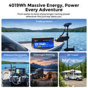 Batería de doble propósito WattCycle de 12 V y 314 Ah, grupo 4D | 1800 CCA, autocalentable y con Bluetooth | Arranque para embarcaciones y camiones de servicio pesado