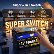 WattCycle 12V 314Ah Mini Super Powerhouse LiFePO4 Battery | 3A Active Balancer | Serviceable Case | Bluetooth & Low-Temp Protection