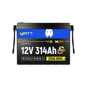 WattCycle 12V 314Ah Mini Super Powerhouse LiFePO4 Battery | 3A Active Balancer | Serviceable Case | Bluetooth & Low-Temp Protection
