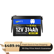 WattCycle 12V 314Ah Mini Bluetooth LiFePO4 Battery | Heavy-Gauge Internal Cabling & Continuous 200A BMS | Drop-in Upgrade for RV Solar