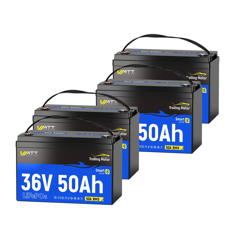 WattCycle 36V 50Ah TM Bluetooth LiFePO4 Battery for 100-120lb Trolling Motor