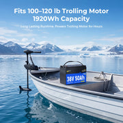 WattCycle 36V 50Ah TM Bluetooth LiFePO4 Battery for 100-120lb Trolling Motor