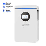 WattCycle 5.12kWh 48V 100Ah Wall-Mount LiFePO4 Battery – Bluetooth, UL 1973, Active Balancing & RS485/CAN Communication