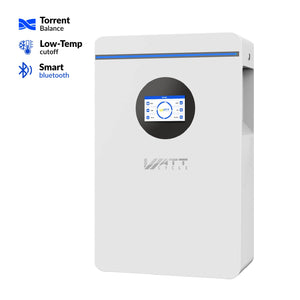 WattCycle 5.12kWh 48V 100Ah Wall-Mount LiFePO4 Battery – Bluetooth, UL 1973, Active Balancing & RS485/CAN Communication