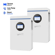 WattCycle 5.12kWh 48V 100Ah Wall-Mount Bluetooth LiFePO4 Battery – Active Balancing | RS485/CAN