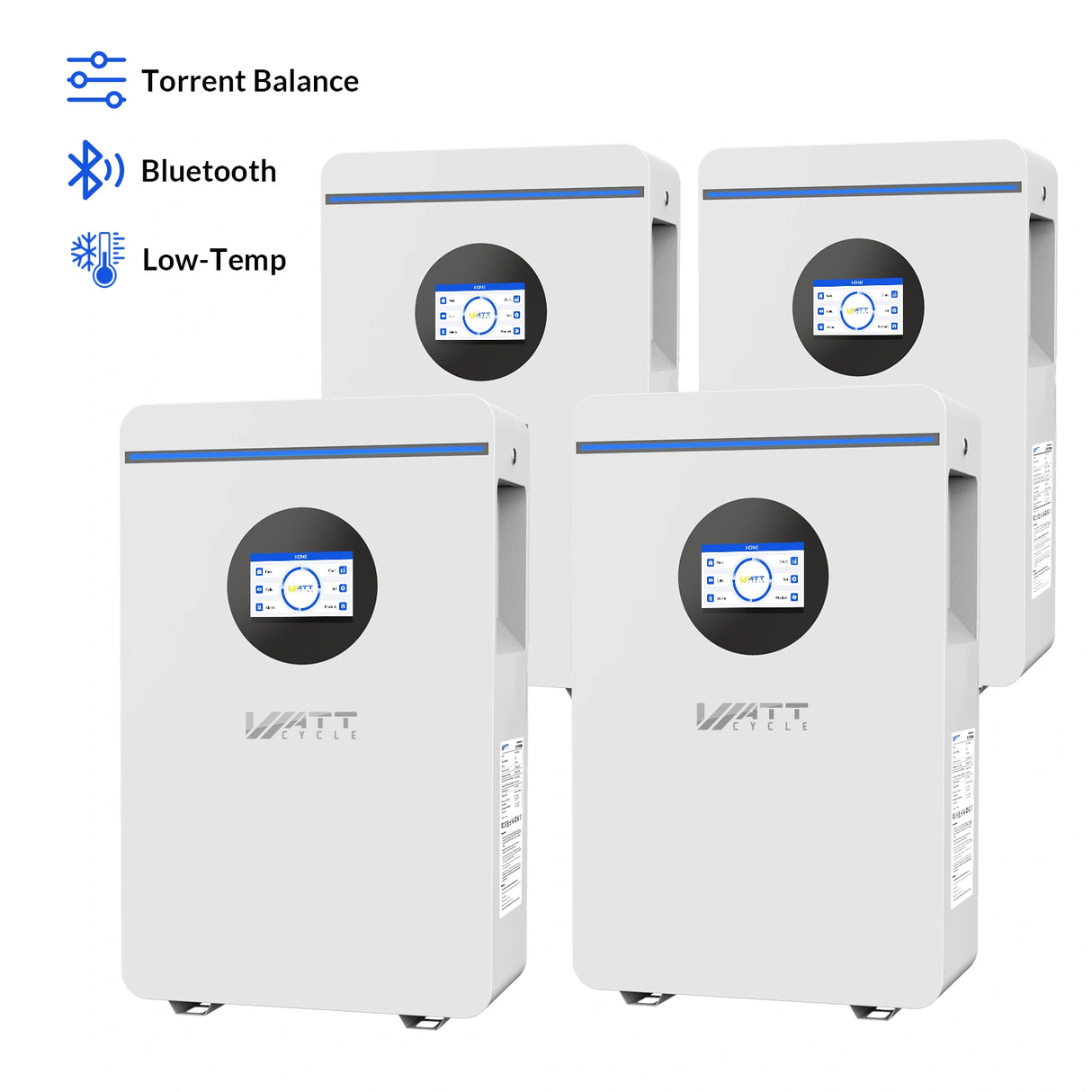 ⚡️Launch Early Bird: $799⚡️WattCycle 5.12kWh 48V 100Ah Wall-Mounted LiFePO4 Battery with Smart BMS, Bluetooth, Active Balancing & Communication