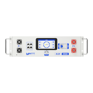 V2 WattCycle 48V 100Ah Bluetooth LiFePO₄ Rack Battery – Active Balancing | LCD | Smart Comms