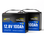 WattCycle 12V 100Ah TM Bluetooth LiFePO4 Battery with 120A BMS surge protection for 30-100lb Trolling Motors