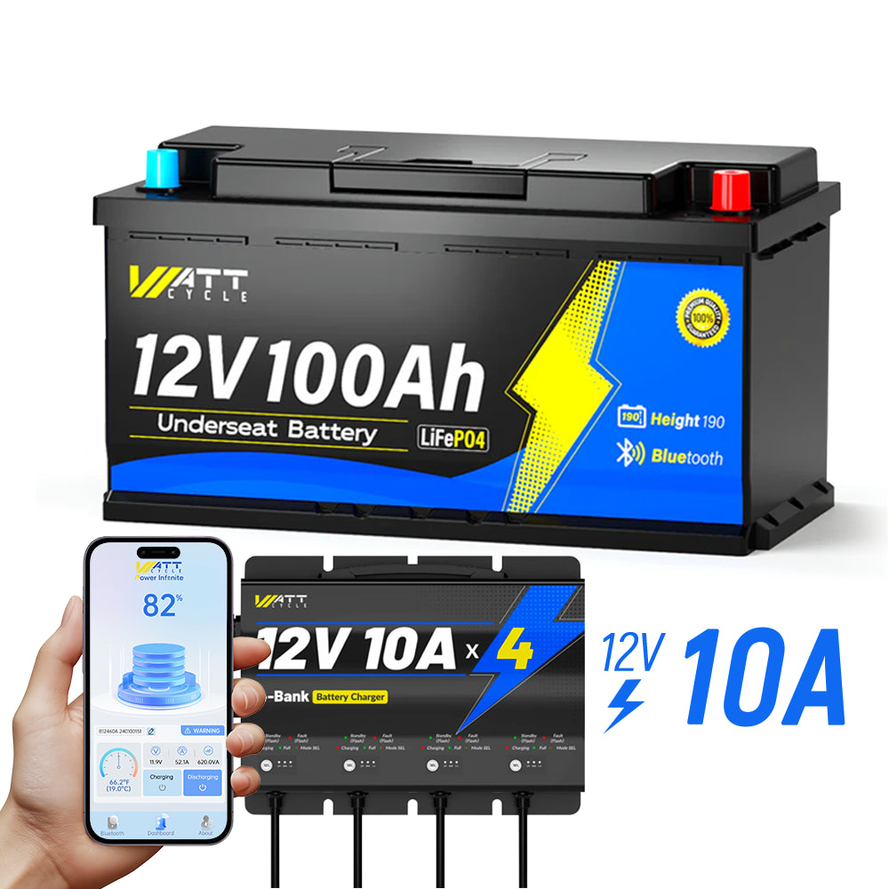 12V 100Ah 1200CCA Marine Cranking Battery with Bluetooth Kit