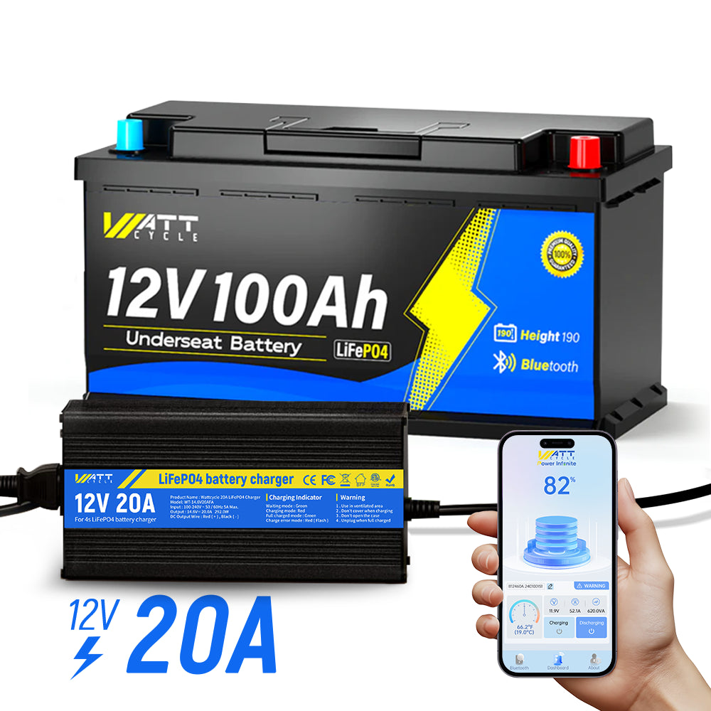 12V 100Ah 1200CCA Marine Cranking Battery with Bluetooth Kit