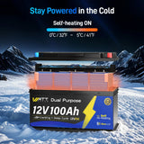 【🌊New Arrival】12V 100Ah 1200CCA Marine Cranking Battery with Bluetooth