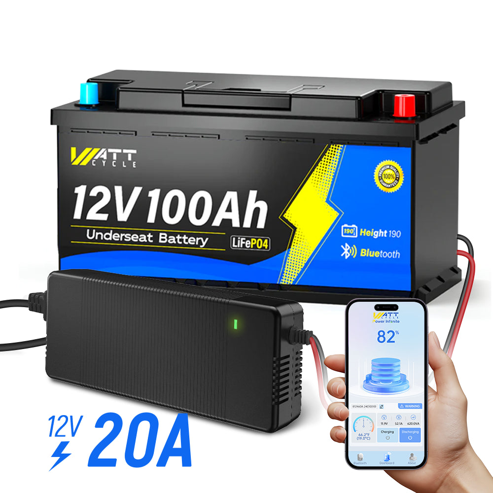12V 100Ah 1200CCA Marine Cranking Battery with Bluetooth Kit