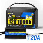 Wattcycle 12V 100Ah Group 31 Pro LiFePO4 Battery with 110A BMS