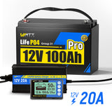 12V 100Ah Pro Group 31 LiFePO4 Battery Kit with 500A Monitor