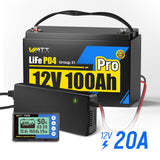 12V 100Ah Pro Group 31 LiFePO4 Battery Kit with 500A Monitor