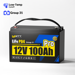 Wattcycle 12V 100Ah Group 31 Pro LiFePO4 Battery with 110A BMS