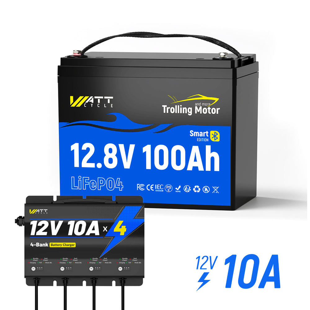 12V 100Ah LiFePO4 Battery for Trolling Motors Kit