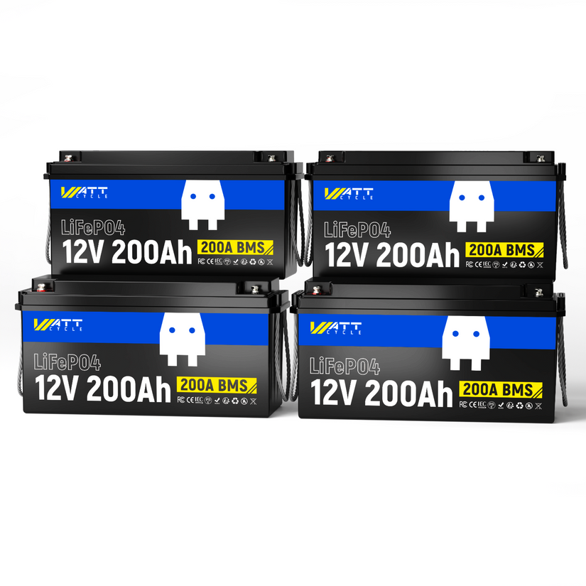 WattCycle 12V 200Ah Plus LiFePO4 Deep Cycle Battery | 200A BMS | 2560Wh | Low-temp Protection
