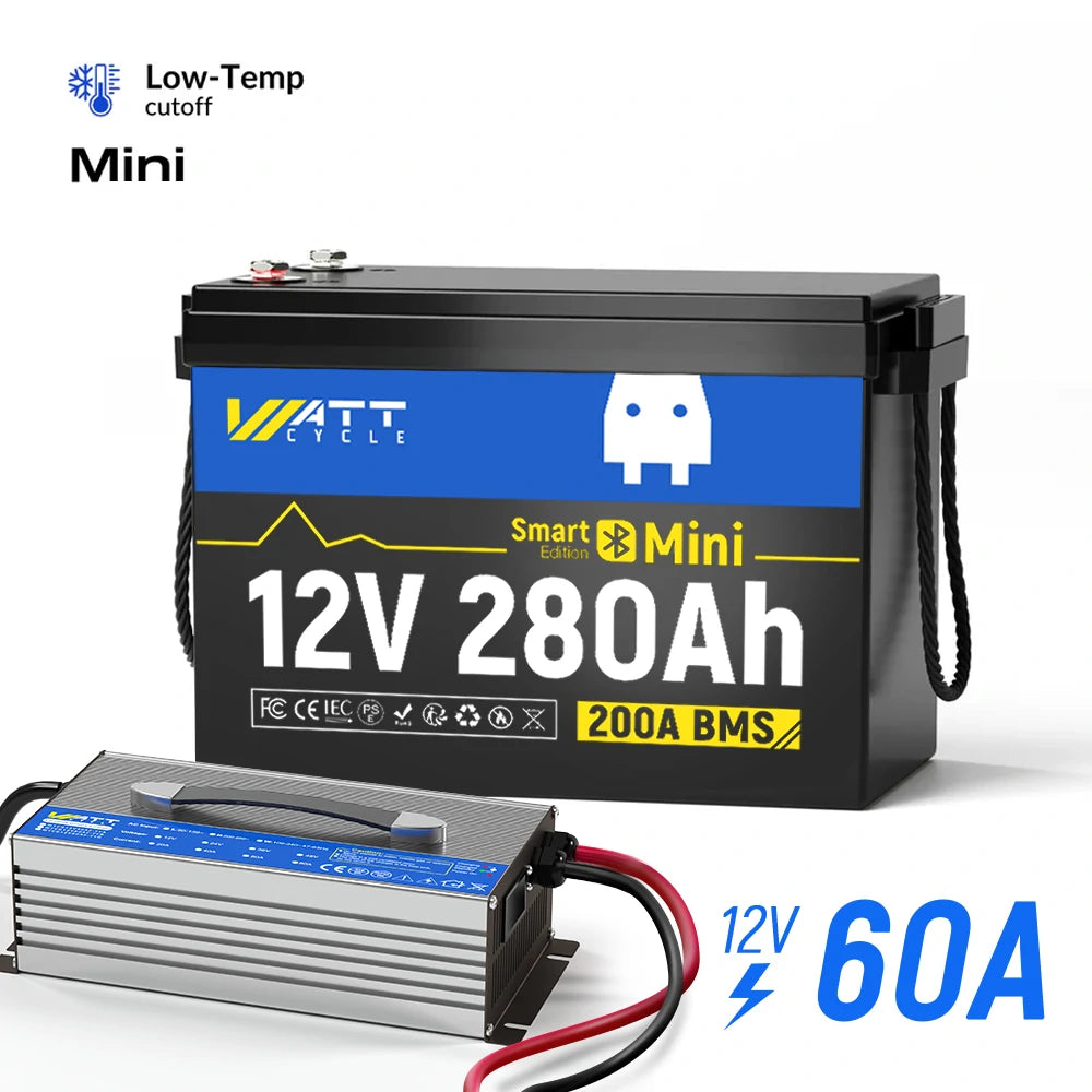 【🏖️Summer Day Offer】12V 280Ah MINI LiFePO4 Battery with Bluetooth