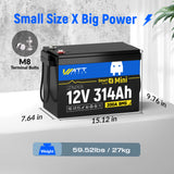 【Automatic $40 OFF/ PACK】WattCycle 12V 314Ah LiFePO4 Battery with Bluetooth