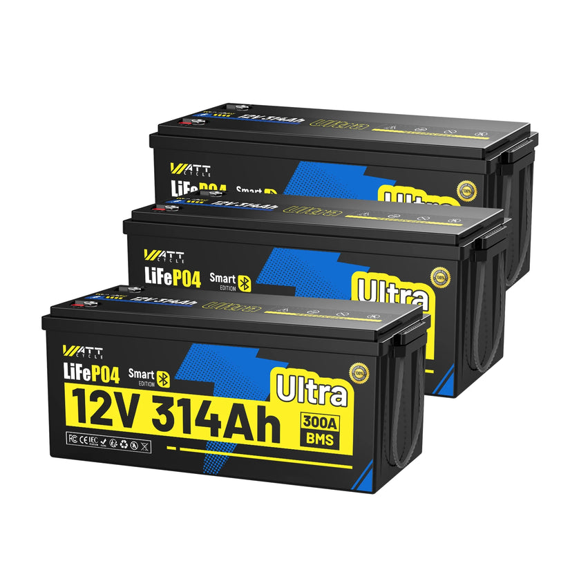 WattCycle 12V 314Ah Ultra Bluetooth LiFePO₄ Battery with 300A BMS