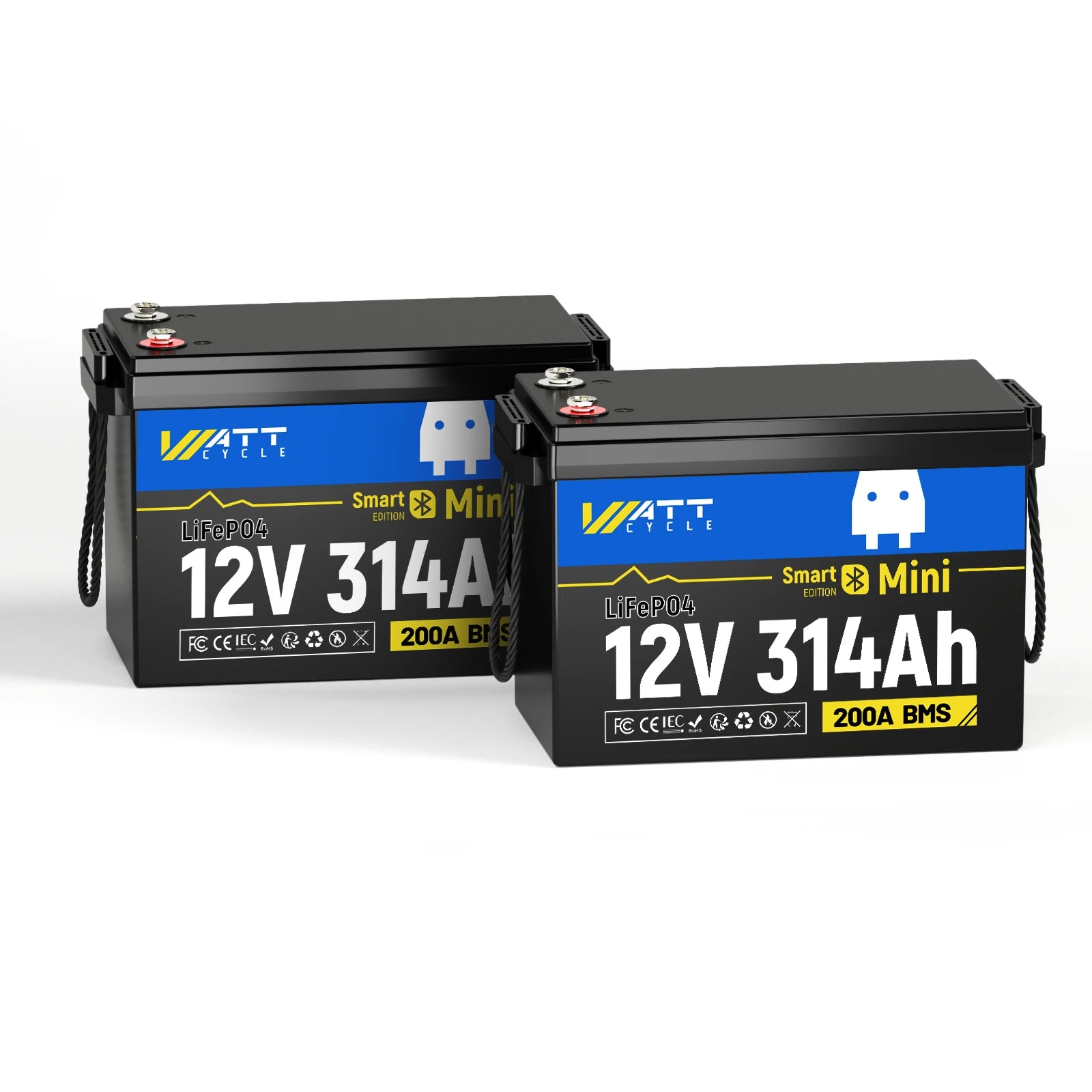 【Automatic $40 OFF/ PACK】WattCycle 12V 314Ah LiFePO4 Battery with Bluetooth