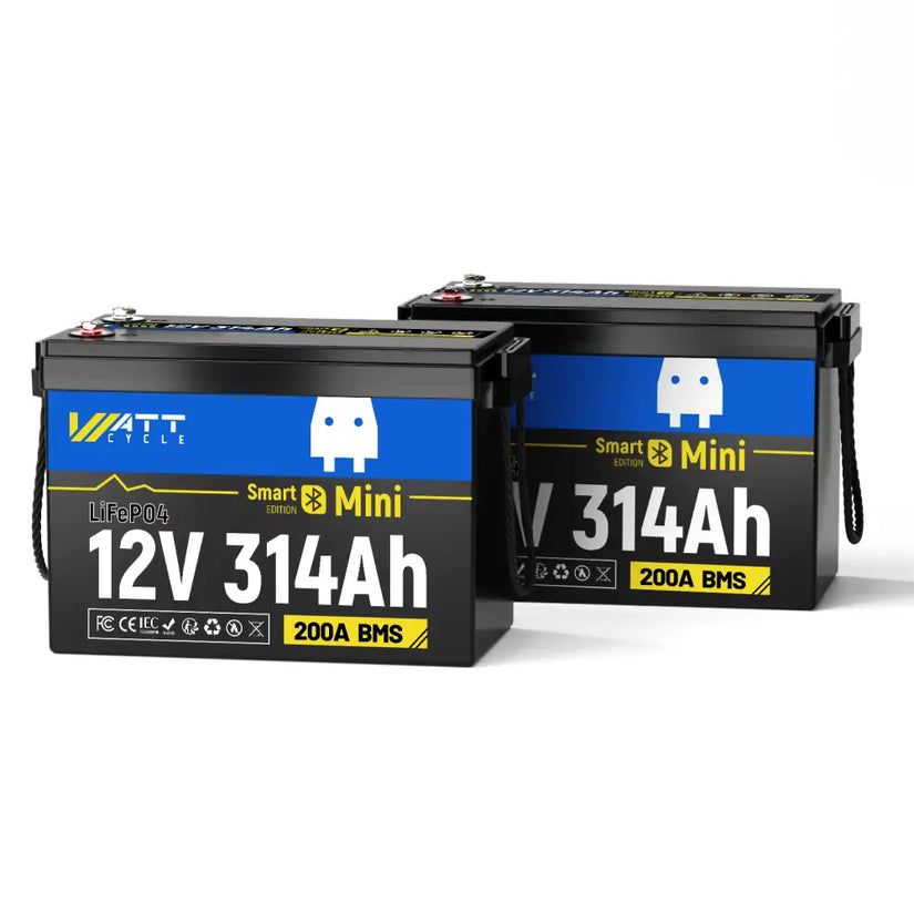 WattCycle 12V 314Ah Mini Bluetooth Lithium Deep Cycle Battery