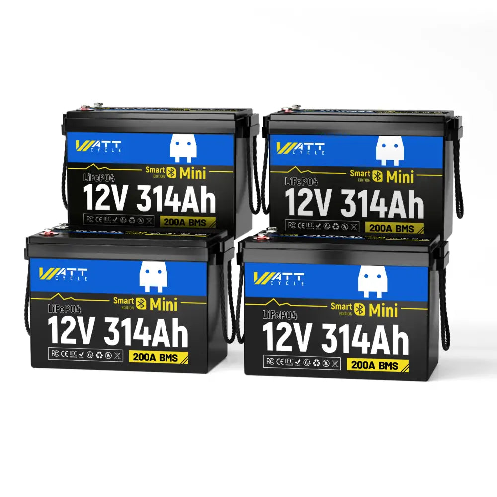 【Automatic $40 OFF/ PACK】WattCycle 12V 314Ah LiFePO4 Battery with Bluetooth