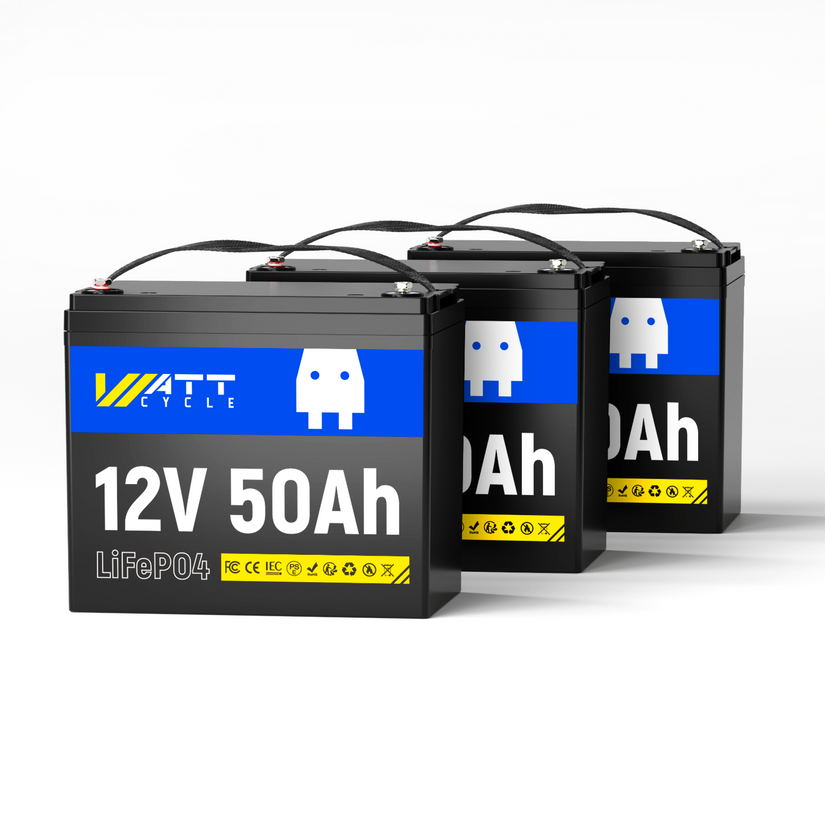 WattCycle 12V 50Ah LiFePO4 Battery for Fish Finder, LiveScope & Kayak Fishing