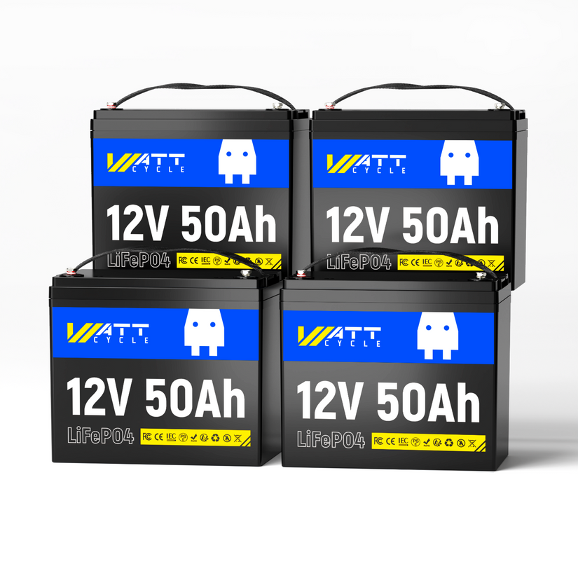 WattCycle 12V 50Ah LiFePO4 Battery for Fish Finder, LiveScope & Kayak Fishing