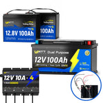 In parallel 2 × 12V100Ah LiFePO4 Battery for Trolling Motors & Outboard Motor Kit