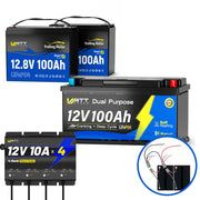 In parallel 2 × 12V100Ah LiFePO4 Battery for Trolling Motors & Outboard Motor Kit