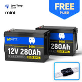 【+$4.99 Add Fuse】12V 280Ah Mini LiFePO4 Battery