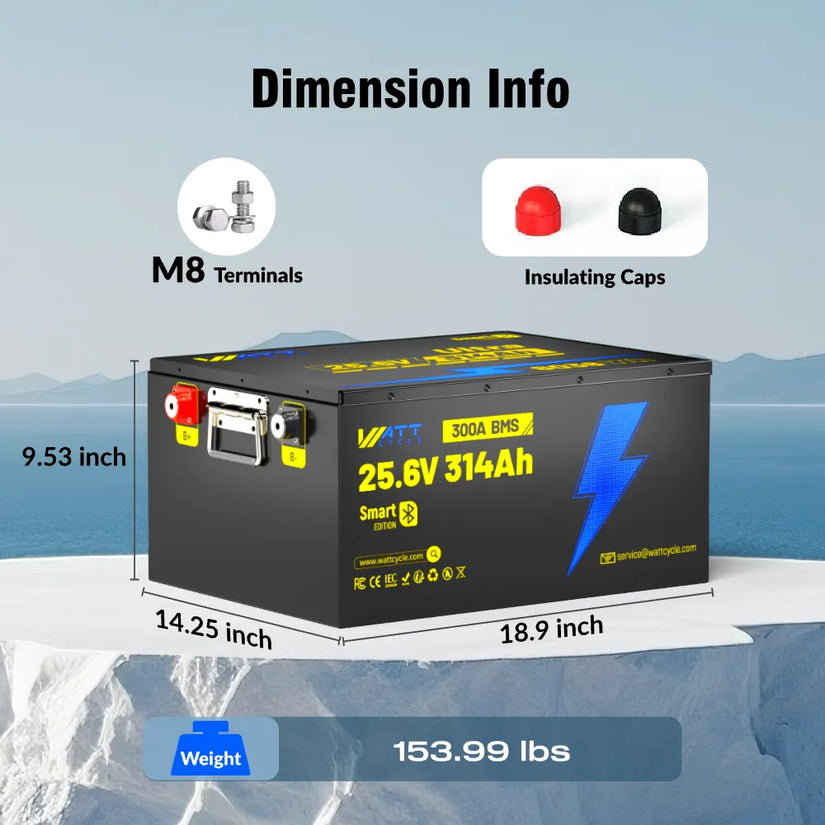 Wattcycle 24V 314Ah Ultra LiFePO₄ Battery with Bluetooth