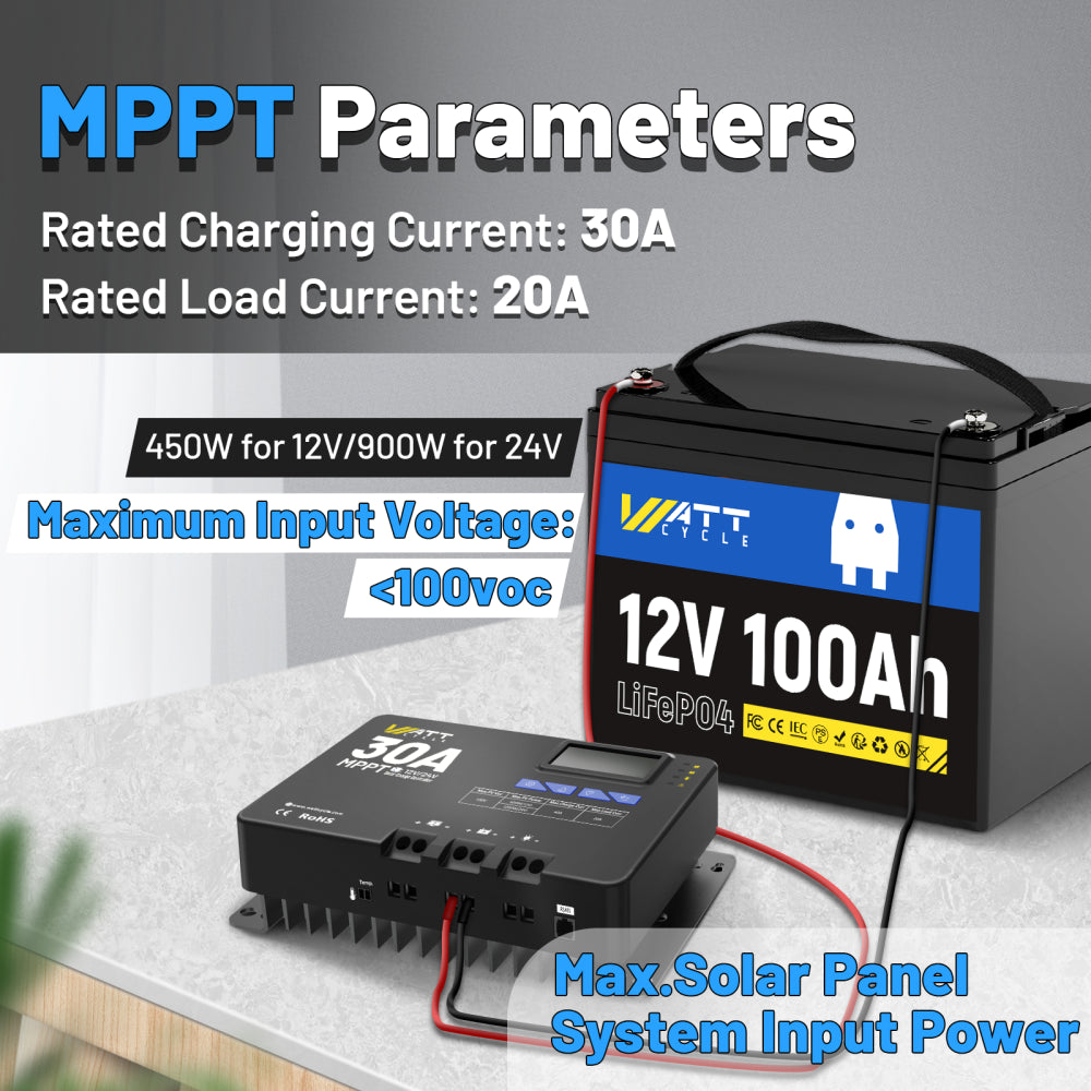30A MPPT 12V/24V Solar Charge Controller