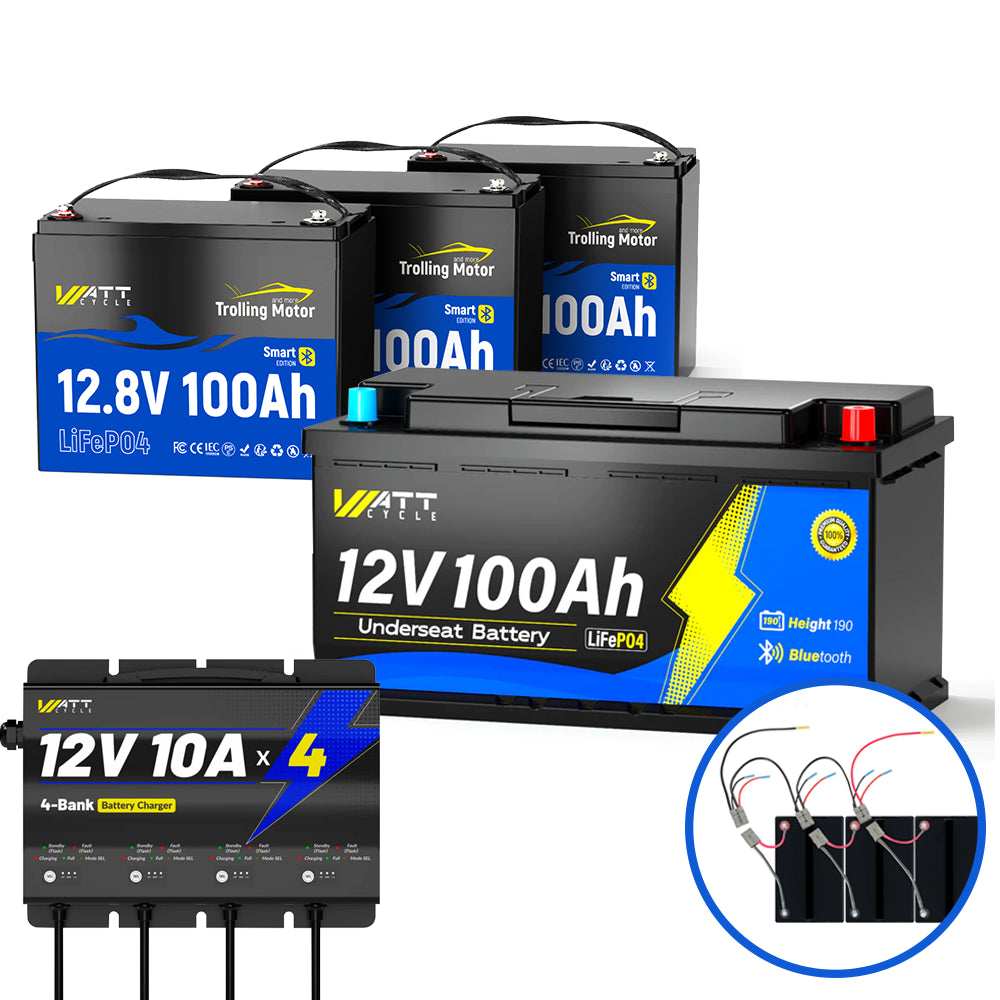 36V 100Ah LiFePO4 Dual Purpose Battery for Trolling Motors Kit