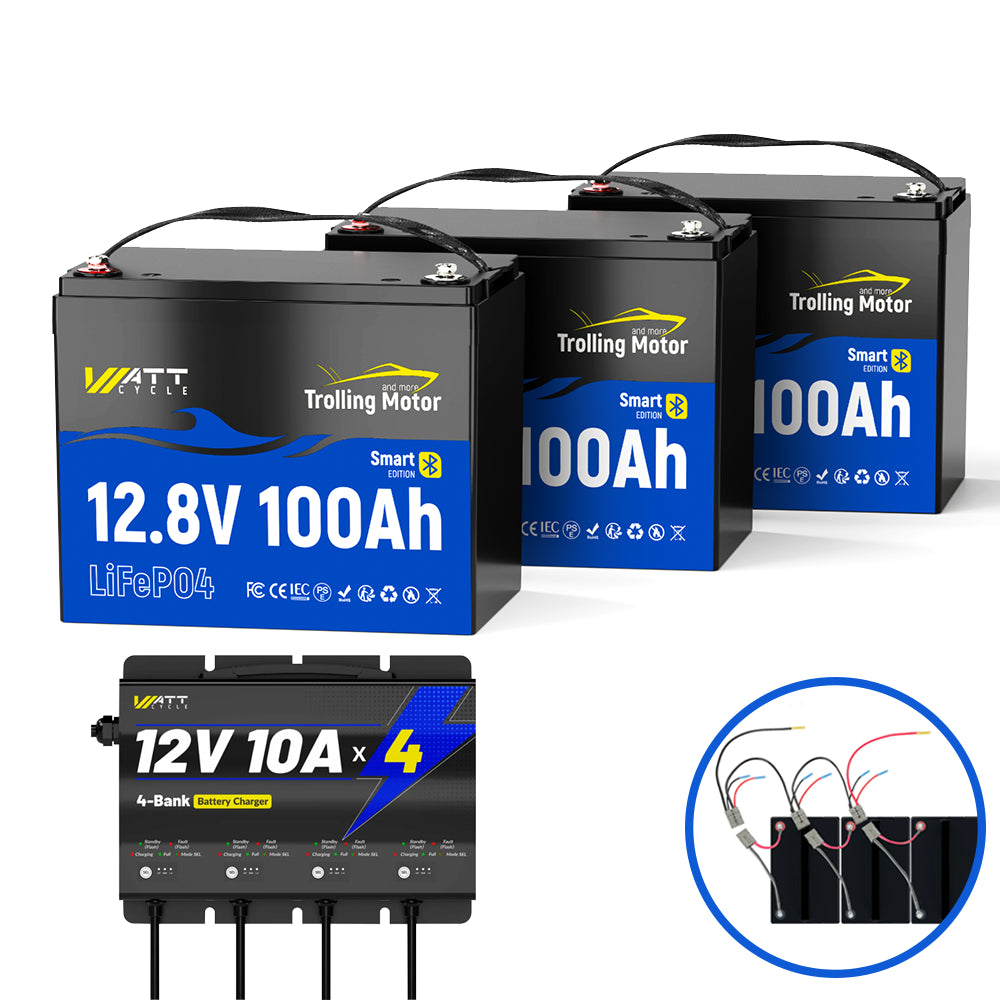 36V 100Ah LiFePO4 Battery for Trolling Motors Kit