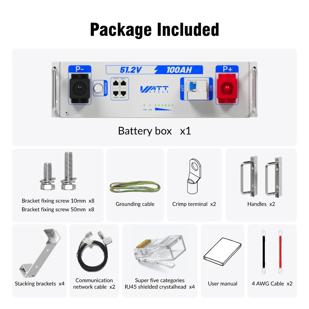 【👔Father Day's Offer】48V (51.2V) 100Ah 3U Server Rack LiFePO4 Battery with Bluetooth KIt