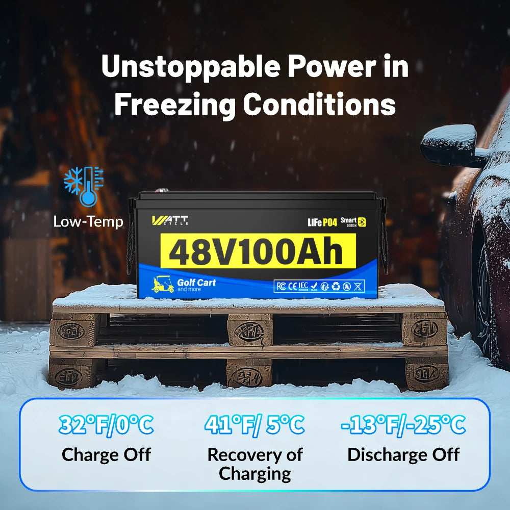 【⏰Prime Day】48V 100Ah Golf Cart Battery with Bluetooth