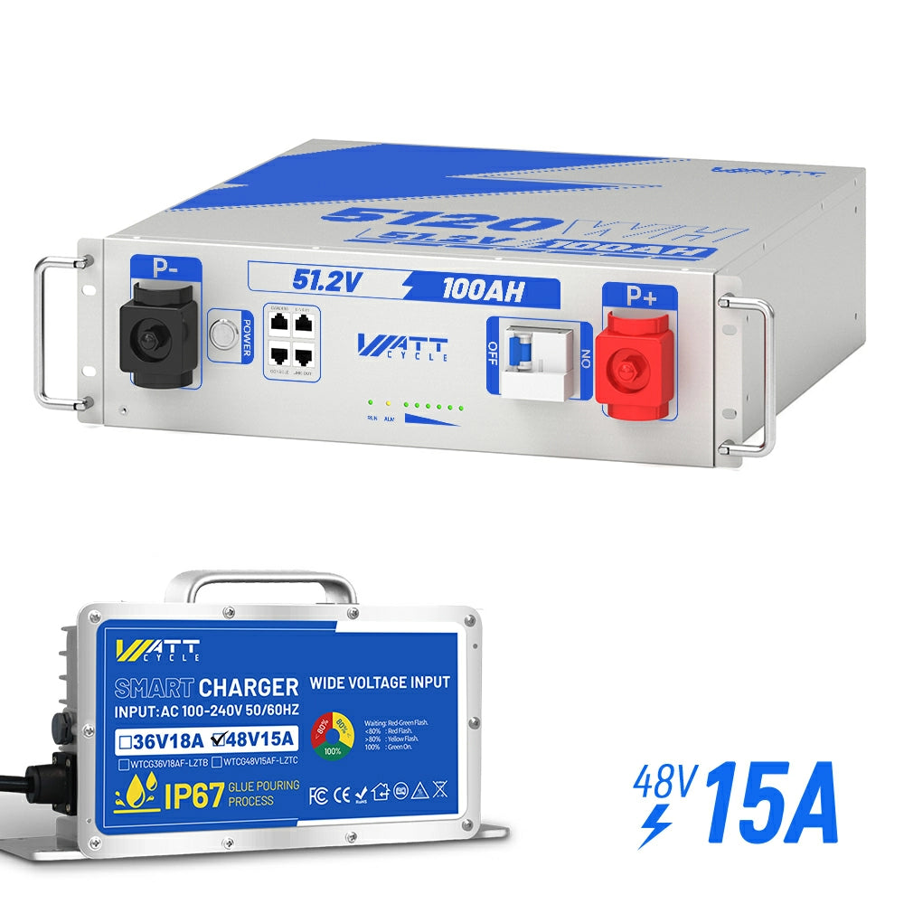 【🏖️Summer Day Offer】48V (51.2V) 100Ah 3U Server Rack LiFePO4 Battery with Bluetooth