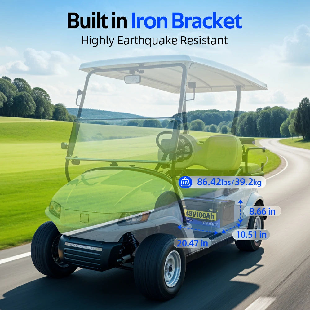 【⛳New Launch】48V 100Ah Golf Cart Battery with Bluetooth