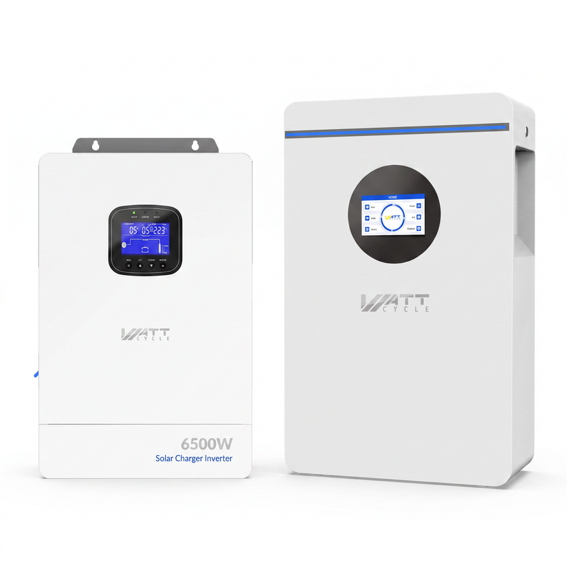 WattCycle 48V 100Ah LiFePO4 Battery with 6.5kw inverter
