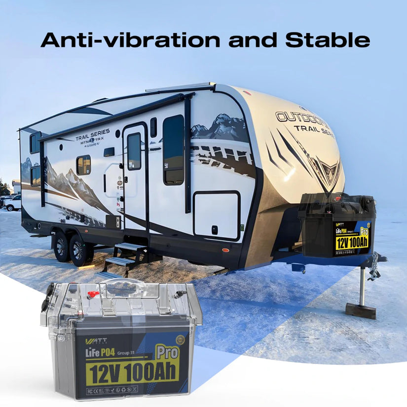 Wattcycle 12V 100Ah Group 31 Pro LiFePO4 Battery with 110A BMS