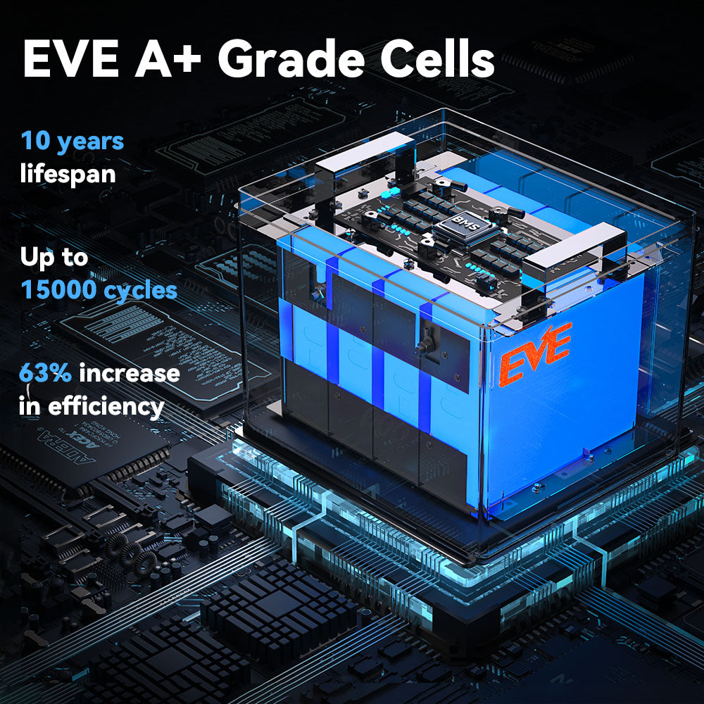 48V 100Ah Group 24 LiFePO4 Battery Set