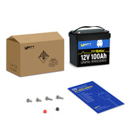 WattCycle 12V 100Ah Mini Bluetooth LiFePO₄ Battery Group 22NF Lightweight Compact Power