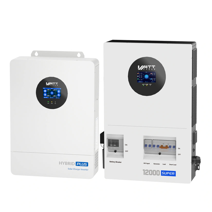 WattCycle 12kW Split-Phase Inverter with 200A Grid Bypass - 24kW Dual MPPT & 250A Hybrid Charging