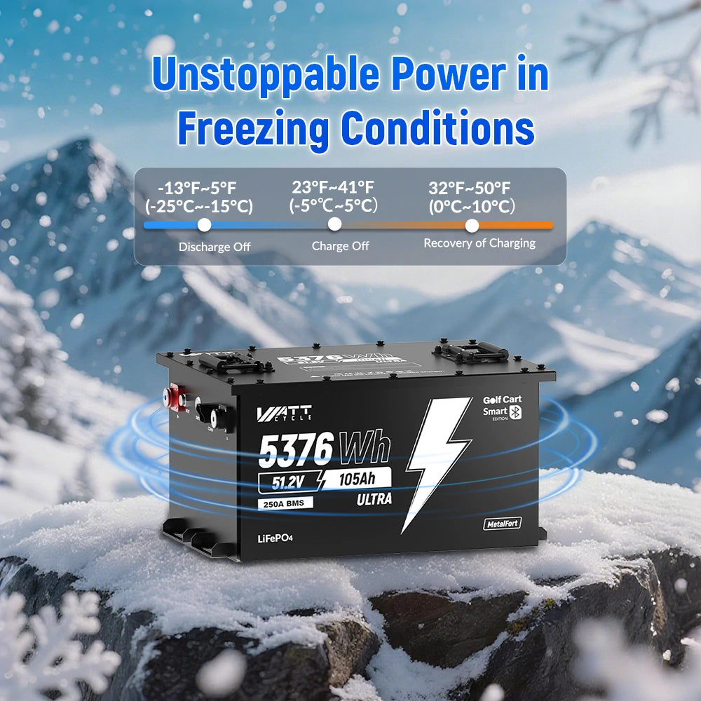 48V 105Ah 250A BMS Golf Cart Battery with Bluetooth